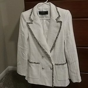 Zara white tweed blazer size M